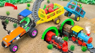 Diy tractor making mini concrete bridge P2 | Diy tractor trolley full of strawberry | @Sunfarming