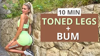 10 MIN. TONED LEGS & BUM WORKOUT - round booty and slim legs | optional: ankle weights