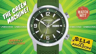 The Green Machine! BERNY AM139M Unboxing - 200m Sport Diver for $114 on Amazon!