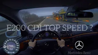 MERCEDES W211 E200 CDI 2007 POV DRIVE (GERMAN AUTOBAHN TOP SPEED)