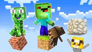 ¡JUGAMOS como MOBS en UN BLOQUE! 😱 BEBE NOOB Y NOOBSI en MINECRAFT