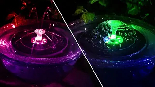 Astin 6.5W LED solar fountain, color solar fountain Double sided LED lighting solar fountain pump