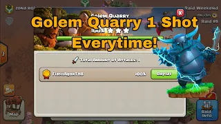 How To Destroy Golem Quarry In *1 ATTACK* EVERY TIME! Short and easy tutorial (default) Clan Capital