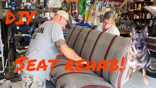 C-10 Seat Makeover. Budget seat reupholstery. We fix up #fredthefarmtruck 's sloppy seat