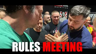 DEVON LARRATT, ENGIN TERZI - ‘EAST Vs WEST 5’ ARMWRESTLING RULES BRIEFING