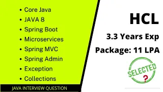 List of java interview questions asked in HCL