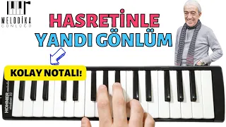 HASRETİNLE YANDI GÖNLÜM🔥Edip Akbayram || Kolay Melodika Notaları