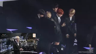 BTS reaction to SUGA & SURAN winning hot trend award @ Melon Music Award 2017