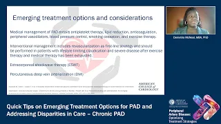 Quick Tips on Emerging Treatment Options for PAD and Addressing Disparities in Care – Chronic PAD