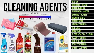 Cleaning Agents used in Hotel Housekeeping/ Classification of cleaning agents/ Common cleaning agent