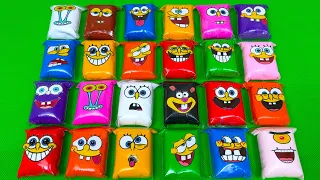 Spongebob Squarepants - Looking SLIME Coloring with Mini Bags! Most Satisfying Slime, ASMR 🧽