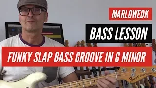 Funky Slap Bass groove in G minor - L395