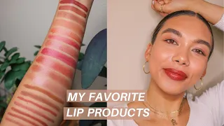 MY FAVORITE LIP PRODUCTS | Review & Lip Swatches