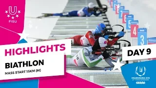 Highlights day 9 I Biathlon Mass Start 15km Men | Winter Universiade 2019