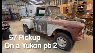 57 Chevy truck on a 2004 4x4 Yukon frame build PT2