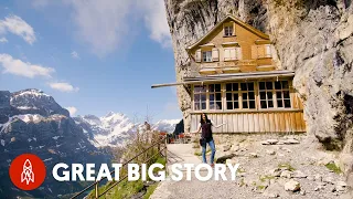 This Swiss Restaurant Is Built Into the Side of a Mountain