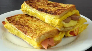 Egg toast | Egg sandwich | Egg cheese sandwich | MOST DELICIOUS + EASY breakfast recipe!!