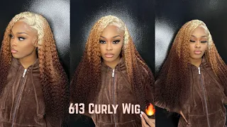 613 Curly Wig 🔥 | Reverse Ombré Color 🤍🧡🤎 | Vshow Hair