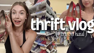 thrift with me for my fall wardrobe (+ try on haul) | thrift vlog