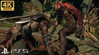 God of War Ragnarok - Blatonn Alpha Wolf Boss Fight [4K 60FPS] [PS5]