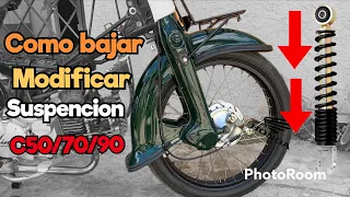 CÓMO BAJAR ⬇️( SUSPENSIÓN )⬇️ [ MODIFICAR] [ REPAIR] 🤯 HONDA SÚPER CUB ( C50,70,90)