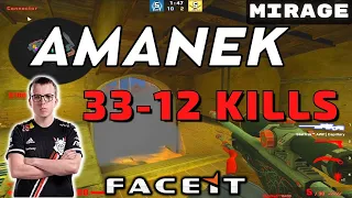 CSGO POV AMANEK (33-12) Mirage 𝙒𝙞𝙣 (16-8) / Faceit 21.11.2022