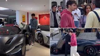 Charles Leclerc chilling in his new custom Ferrari Daytona SP3 in Monaco with his girlfriend