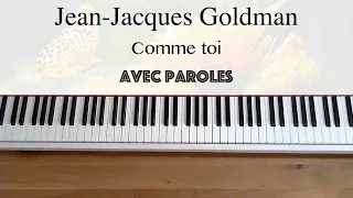 Jean-Jacques Goldman - Comme toi (avec paroles) - Piano