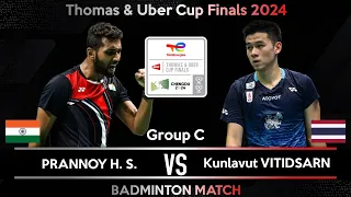 Prannoy H S (IND) vs Kunlavut Vitidsarn (THA) | Badminton Thomas & Uber Cup Finals 2024