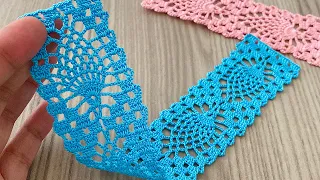 WONDERFUL LEAF PATTERNED Crochet Cover Edge and Sub Lace Pattern Tutorial