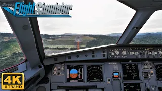 Microsoft Flight Simulator 2020 *MAXIMUM SETTINGS* 4K Cockpit A320NEO Landing