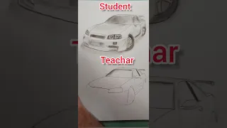 Nissan skyline drawing at student and teacher level/car drawing