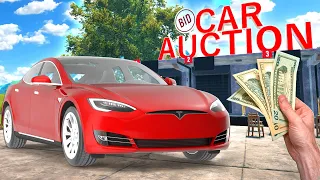 New CAR AUCTIONS & Flipping a TESLA in Car For Sale Simulator 2023!