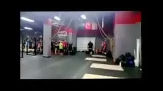 Farmer Carries & pull-ups at Hybrid Athletics "Friday Night Throwdown" at CrossFit Akron