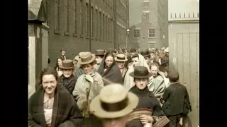 Workers in England, 1900 / Old film, colorized and upscaled, 50 fps, AI restored, with sound