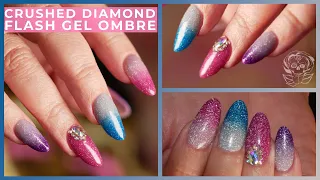 Crushed Diamond Ombre Nails with BLING!