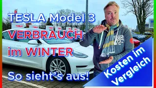 Was verbraucht das Tesla Model 3 im Winter? | 100km Autobahn