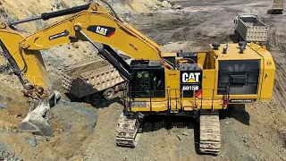 Huge Caterpillar 6015B Excavator Loading Trucks - Sotiriadis Mining Works