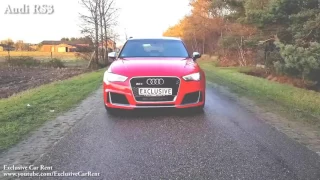 Audi RS3 vs Ford Focus RS   Acceleration 0 200km h, Revs & Exhaust Sound