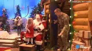 Santa helps soldier dad surprise 3-year-old daughter