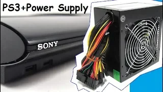PS3 Super Slim + Power Supply PC ATX How to connect как подключить блок от компа к пс3