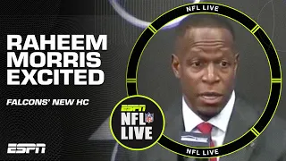 Raheem Morris is EXCITED for first season in Atlanta & QB prospects 🤩 | NFL Live