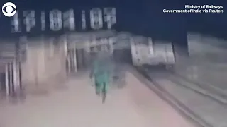 WEB EXTRA: Railway Worker Saves Child From Train Tracks, Oncoming Train