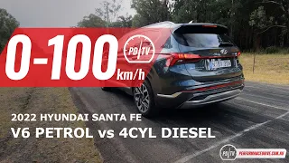 2022 Hyundai Santa Fe (V6 vs 2.2D) 0-100km/h & engine sound