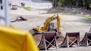 Building MTB slopestyle course at Whistler - Red Bull Joyride 2014