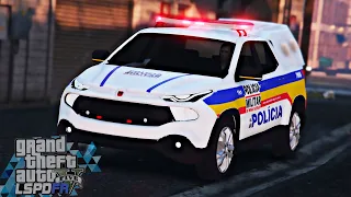 EM RONDA COM VIATURA FIAT TORO - PMMG - GTA V Rotina Policial - GTA V MOD POLICIA