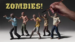 How I Painted Zombies For My Post Apocalyptic 1/24th Scale Diorama | RESIN PRINT