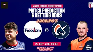 MLC 2023 | San Francisco Unicorns vs Washington Freedom 11th Match Prediction | #Mlc2023