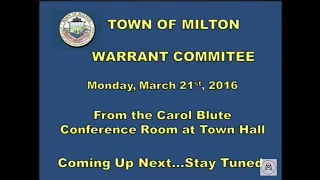 Warrant Committee - March 21st, 2016