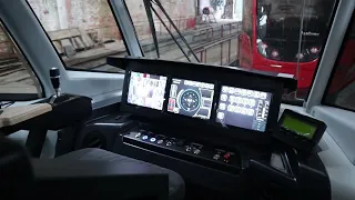 Кабина нового трамвая Львёнок в Новотроицке